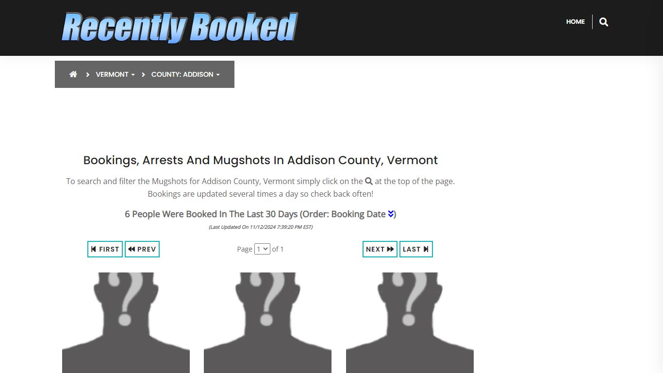 Bookings, Arrests and Mugshots in Addison County, Vermont - Recently Booked