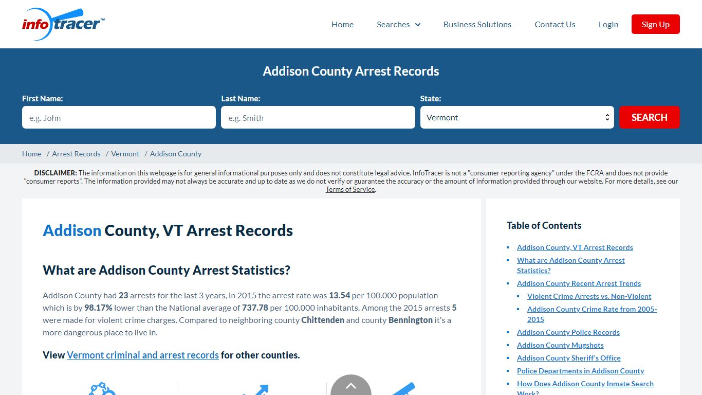 Addison County, VT Arrests, Mugshots & Jail Records - InfoTracer